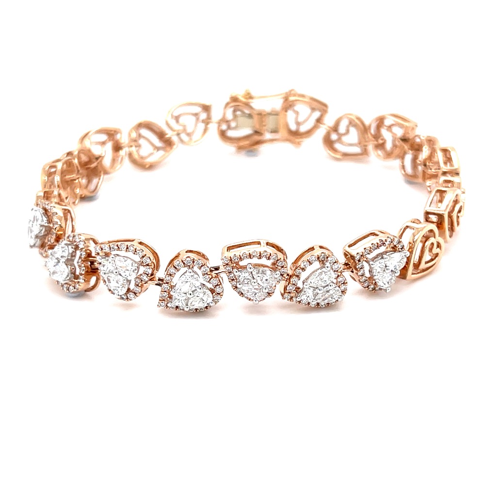 Mirum Heart Shaped Tennis Bracelet for Valentines in Diamonds