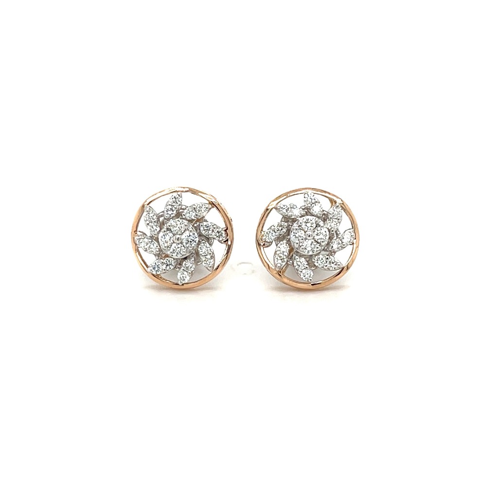Infinity Circle Diamond Stud Earrings