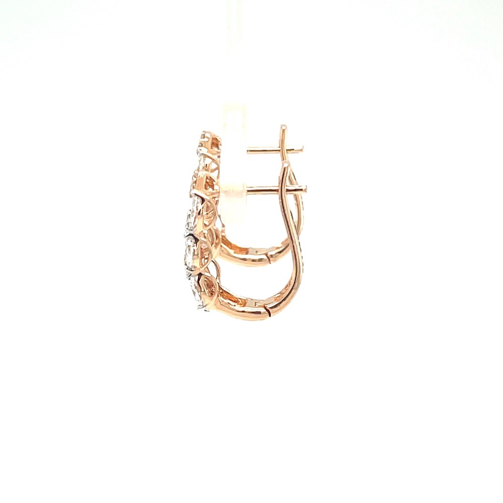 Royale Collection Diamond Studded Bali Earring in 18k Rose Gold