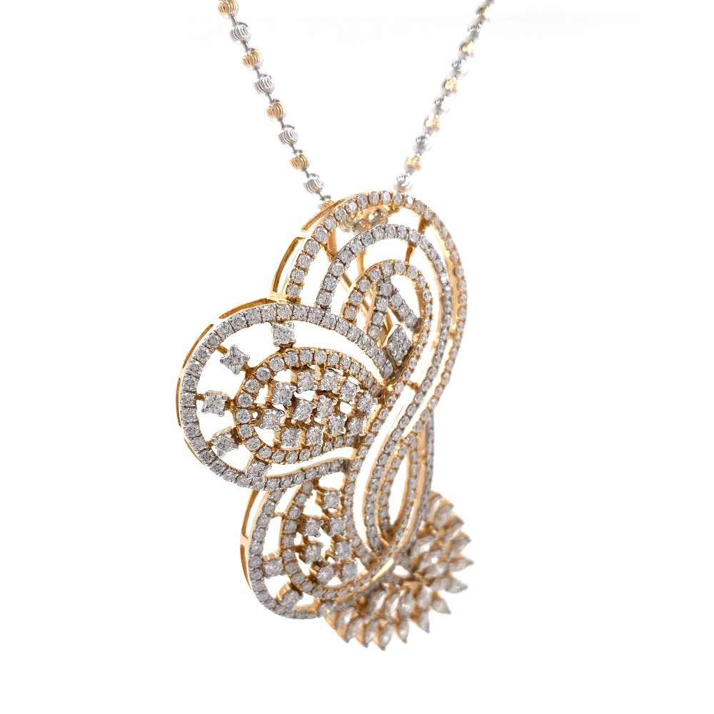 Étourdissante designer diamond pendant in 18k rose gold 9shp23