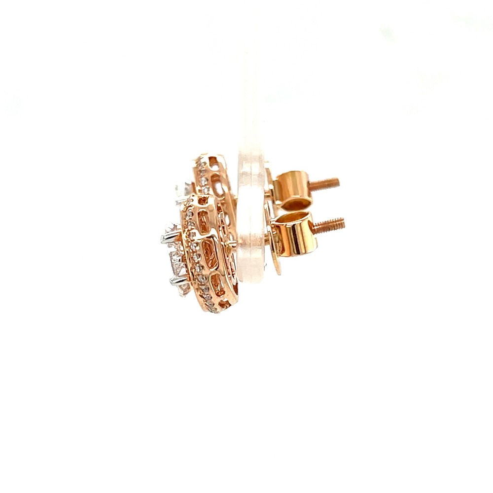 Pie oval solitaire look diamond stud earring in 1.07 cts