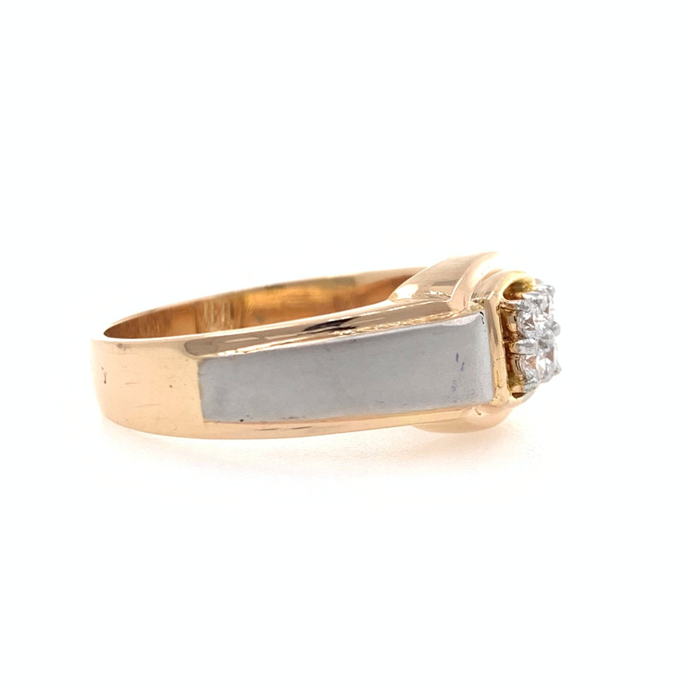 18kt rose gold 4 diamond classy band gents ring 8gr57