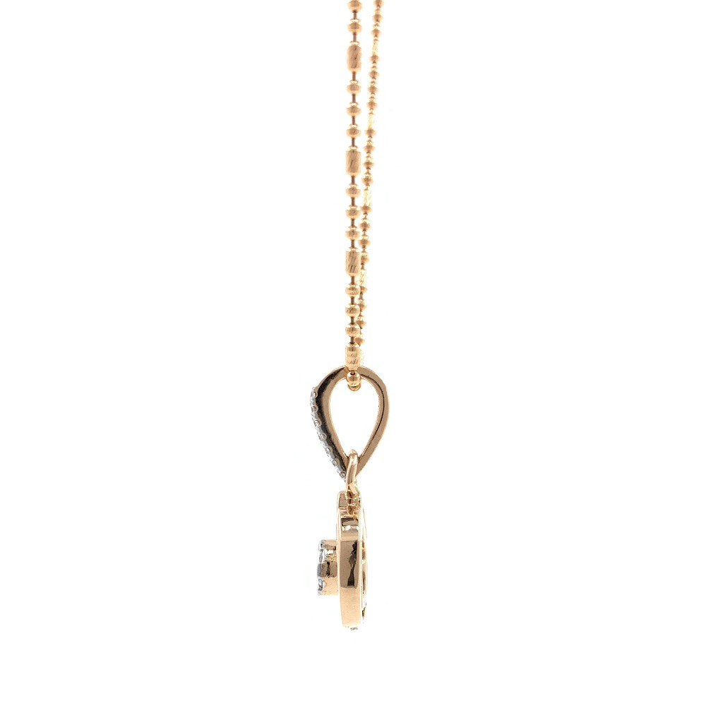 Circle and hexagon design diamond pendant in 18k rose gold 9SHP54