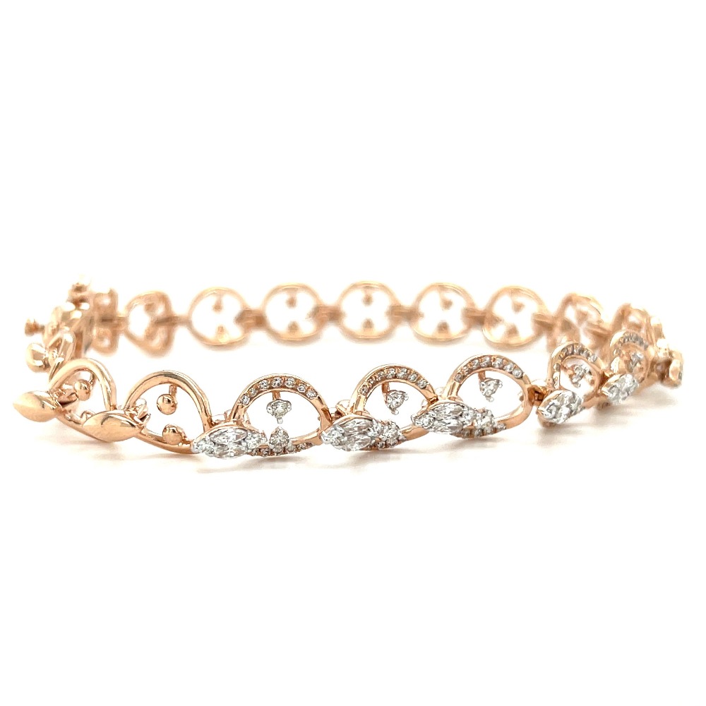 Güzel Diamond Tennis Bracelet in Marquise & Round Cut Diamonds